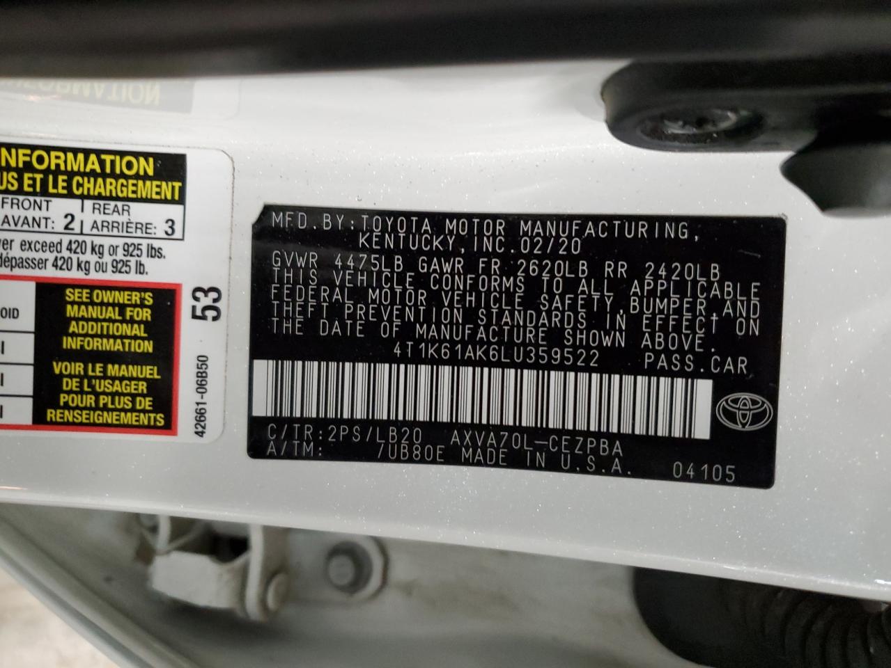 2020 Toyota Camry - Image 15