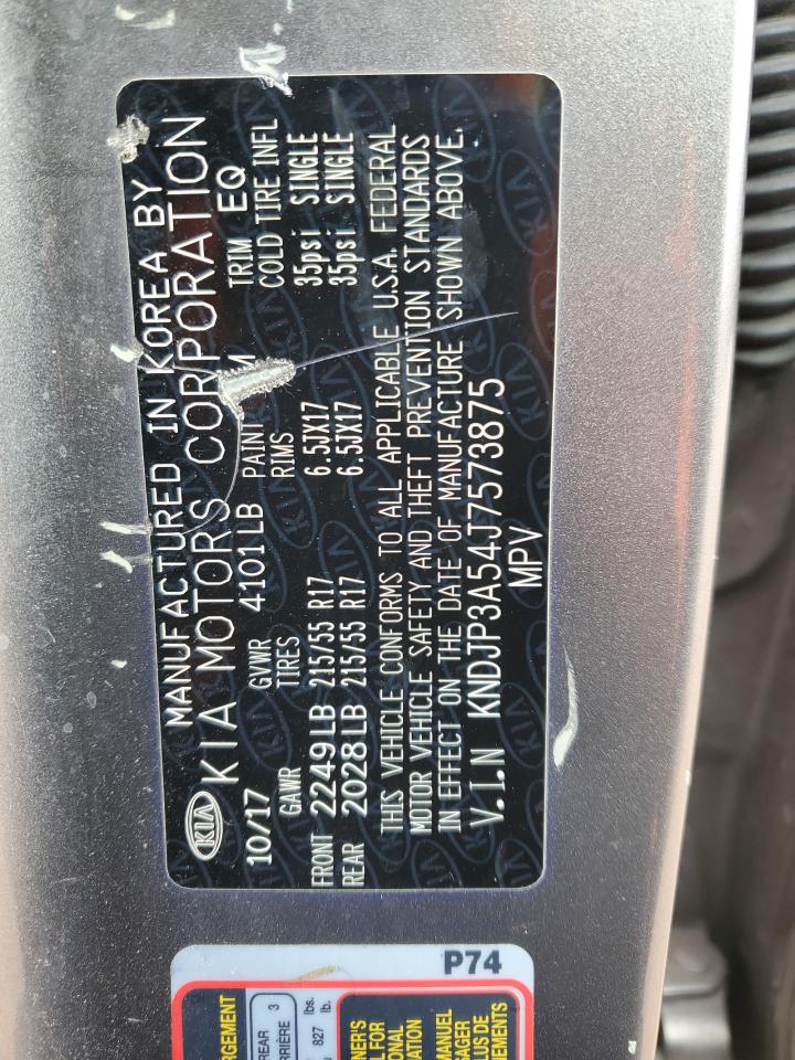 2018 Kia Soul + VIN: KNDJP3A54J7573875 Lot: 45053265