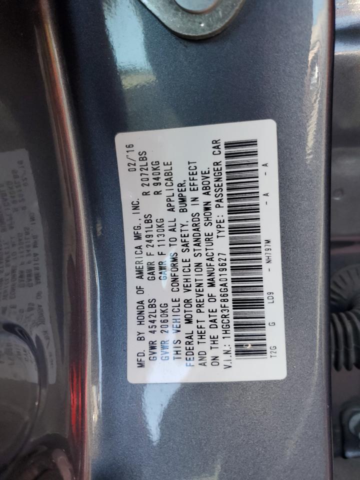 VIN: 1HGCR3F86GA019627 2016 HONDA ACCORD