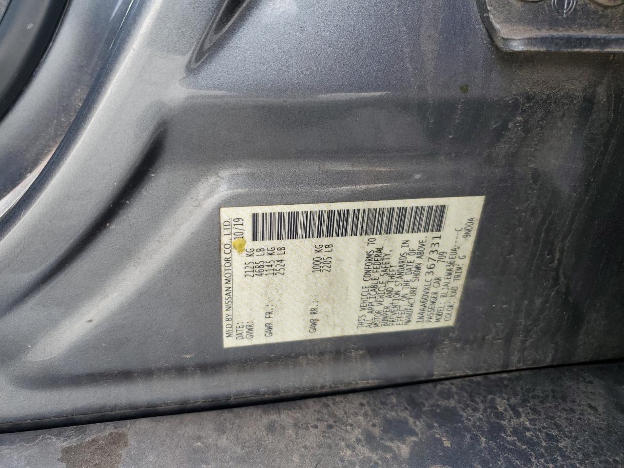 1N4AA6DVXLC367331 NISSAN MAXIMA 2020