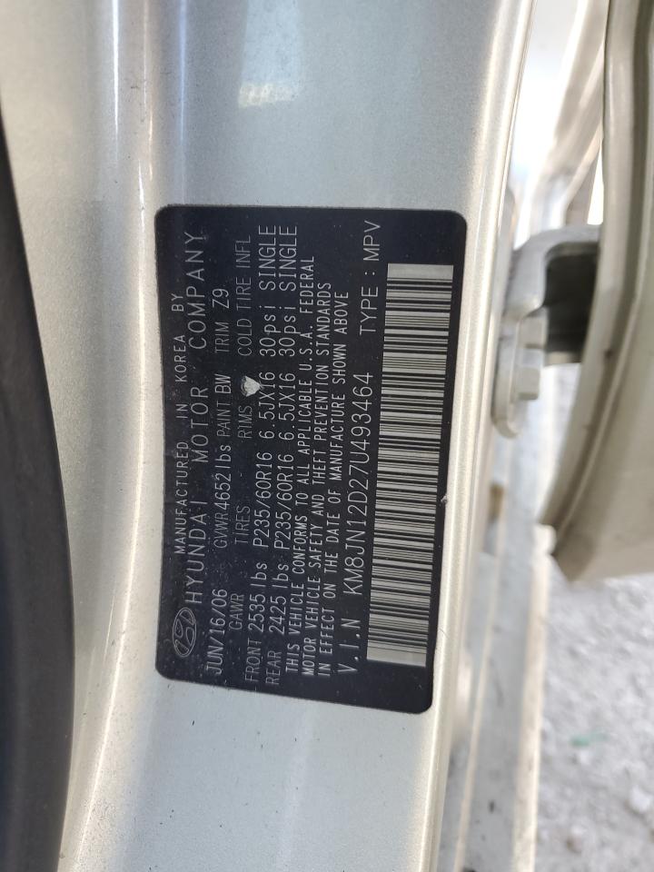 2007 Hyundai Tucson Se VIN: KM8JN12D27U493464 Lot: 47268715