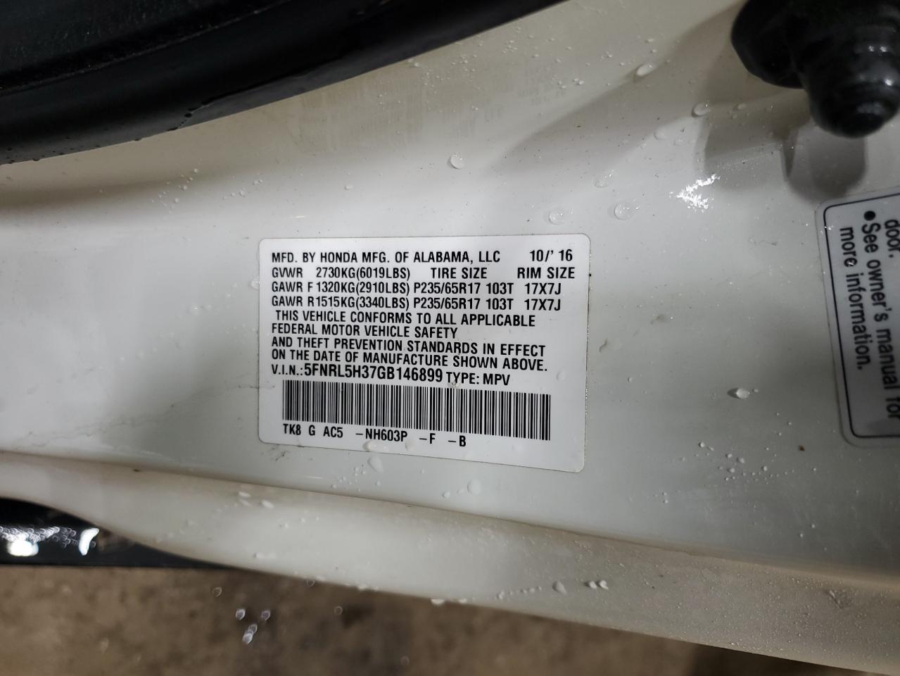 2016 Honda Odyssey - Image 13