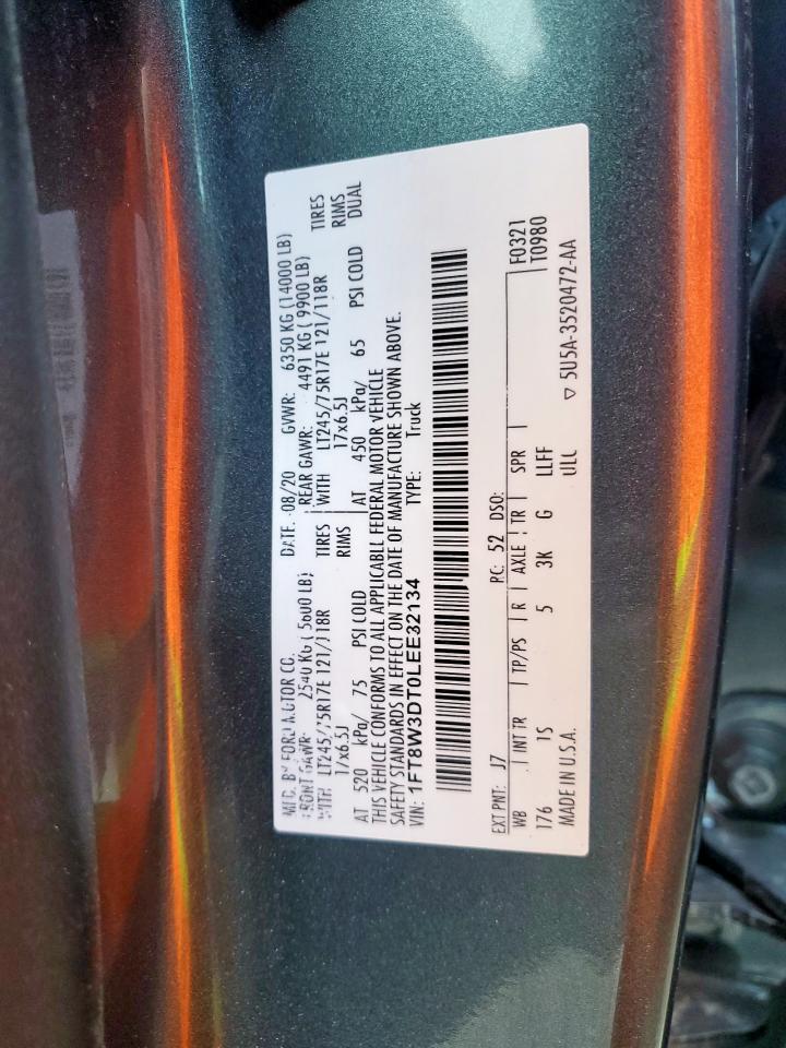 2020 Ford F350 Super Duty VIN: 1FT8W3DT0LEE32134 Lot: 46815825
