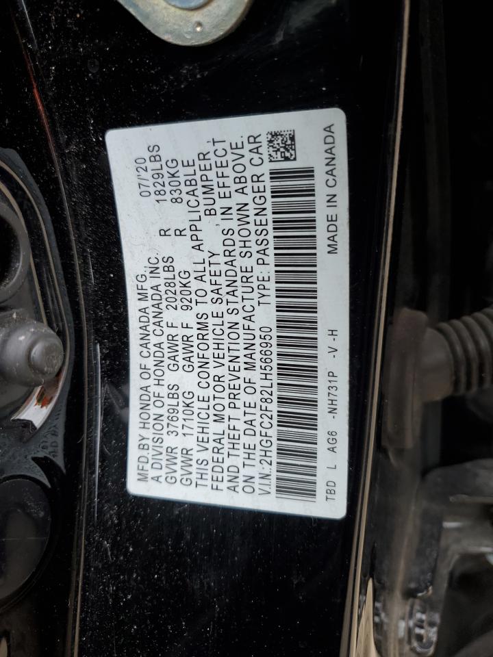 2HGFC2F82LH566950 HONDA CIVIC 2020