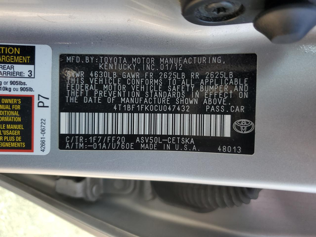 2012 Toyota Camry - Image 12
