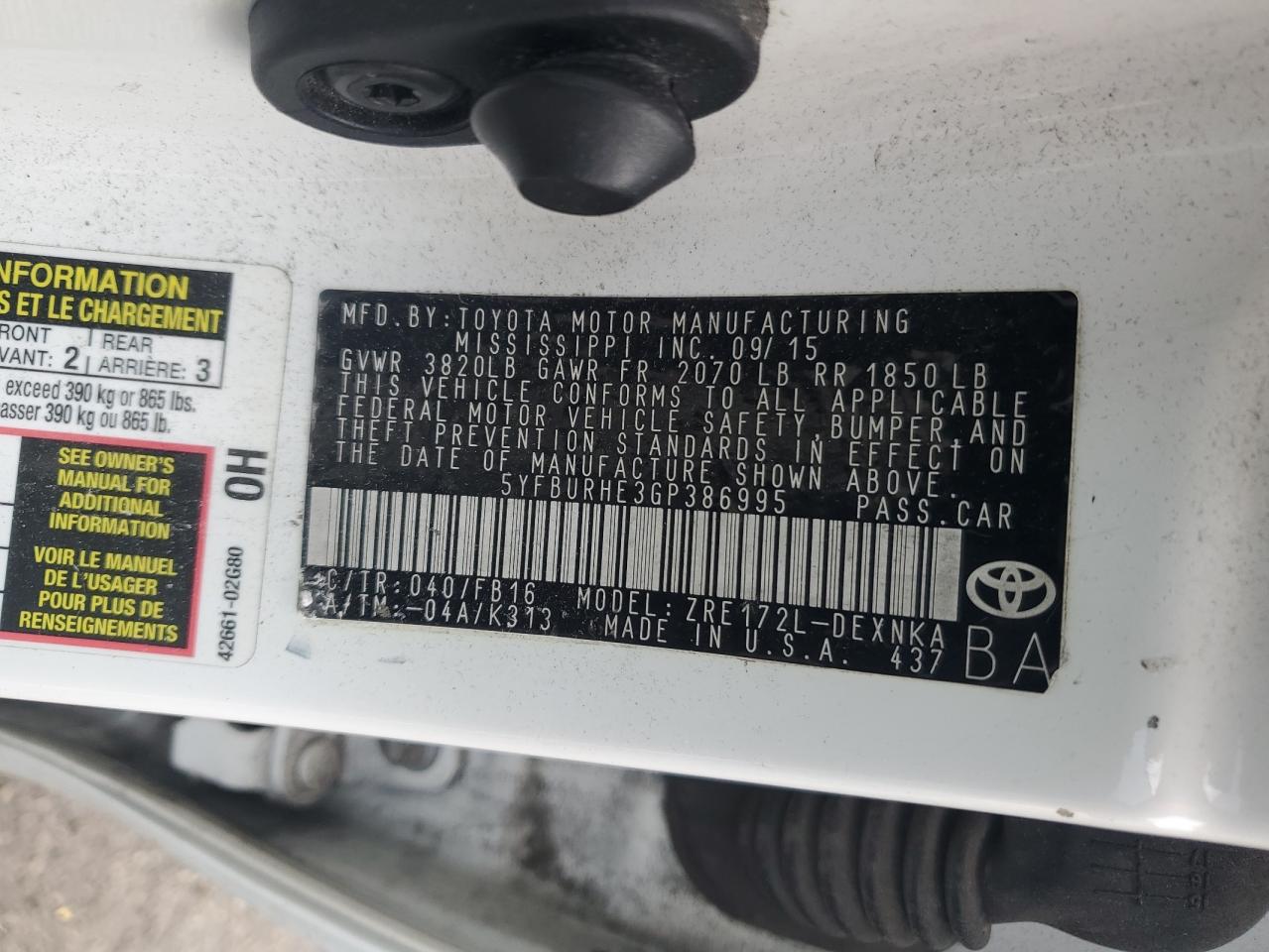 2016 Toyota Corolla - Image 12