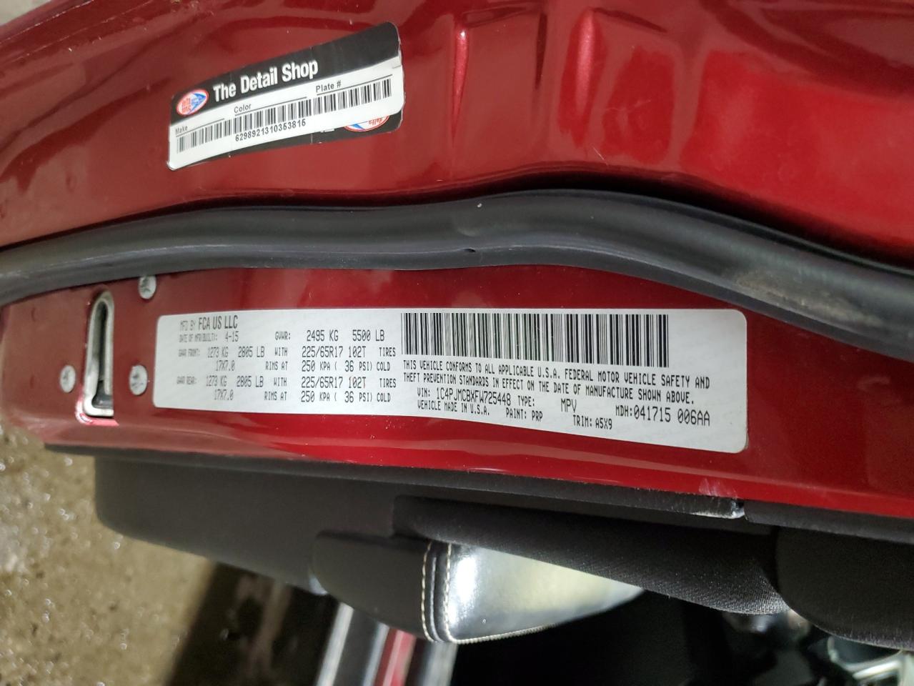1c4pjmcbxfw725448 1C4PJMCBXFW725448 2015 Jeep Cherokee Latitude