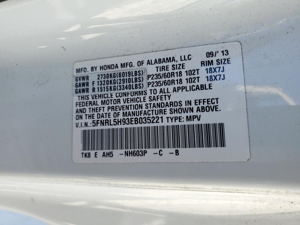 2014 Honda Odyssey - Image 13