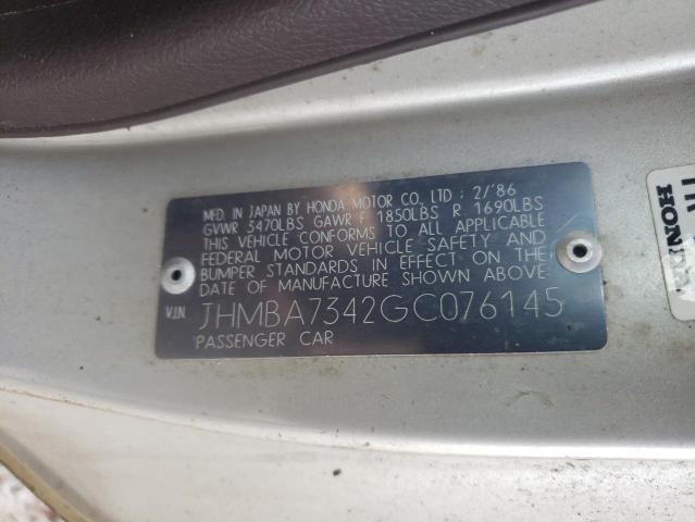 1986 HONDA ACCORD LXI  