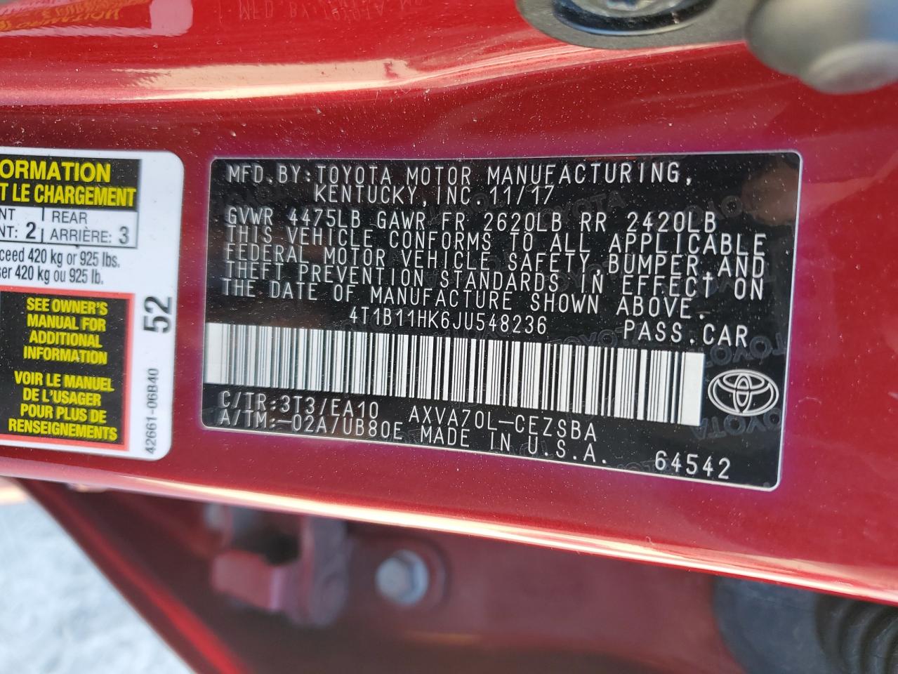 2018 Toyota Camry - Image 14