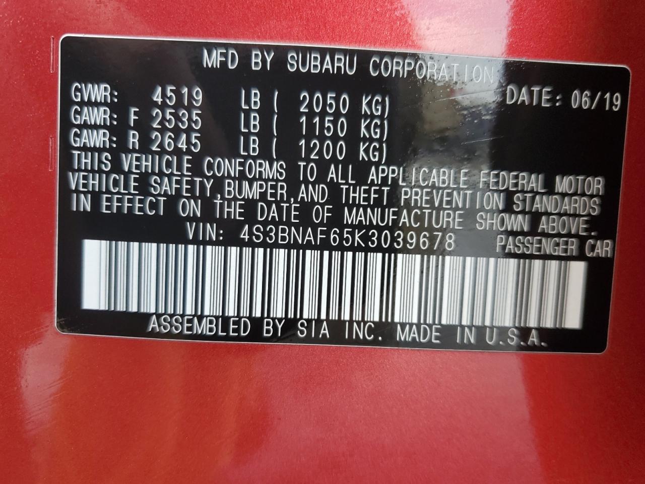 2019 Subaru Legacy - Image 12