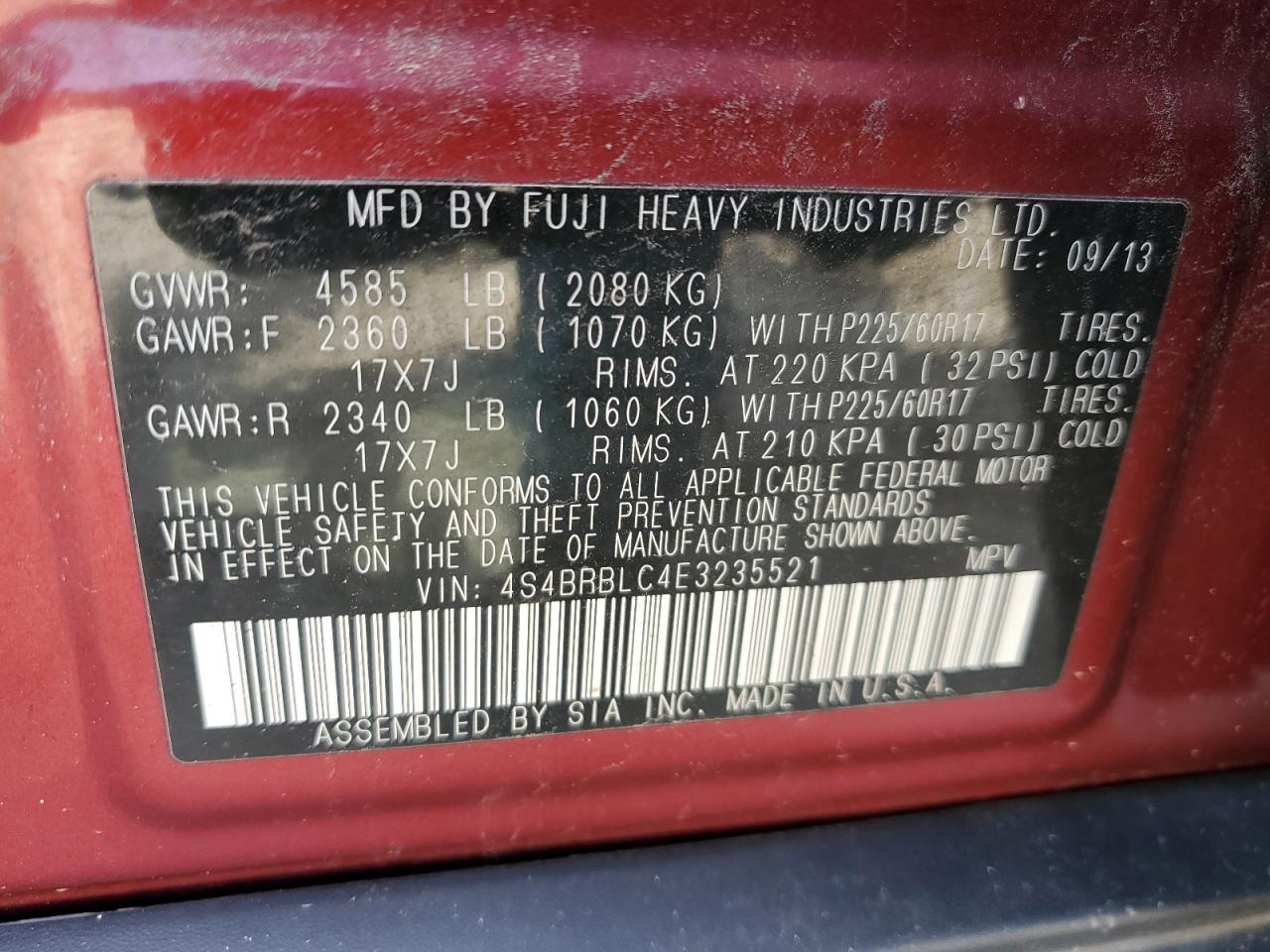 2014 Subaru Outback - Image 13