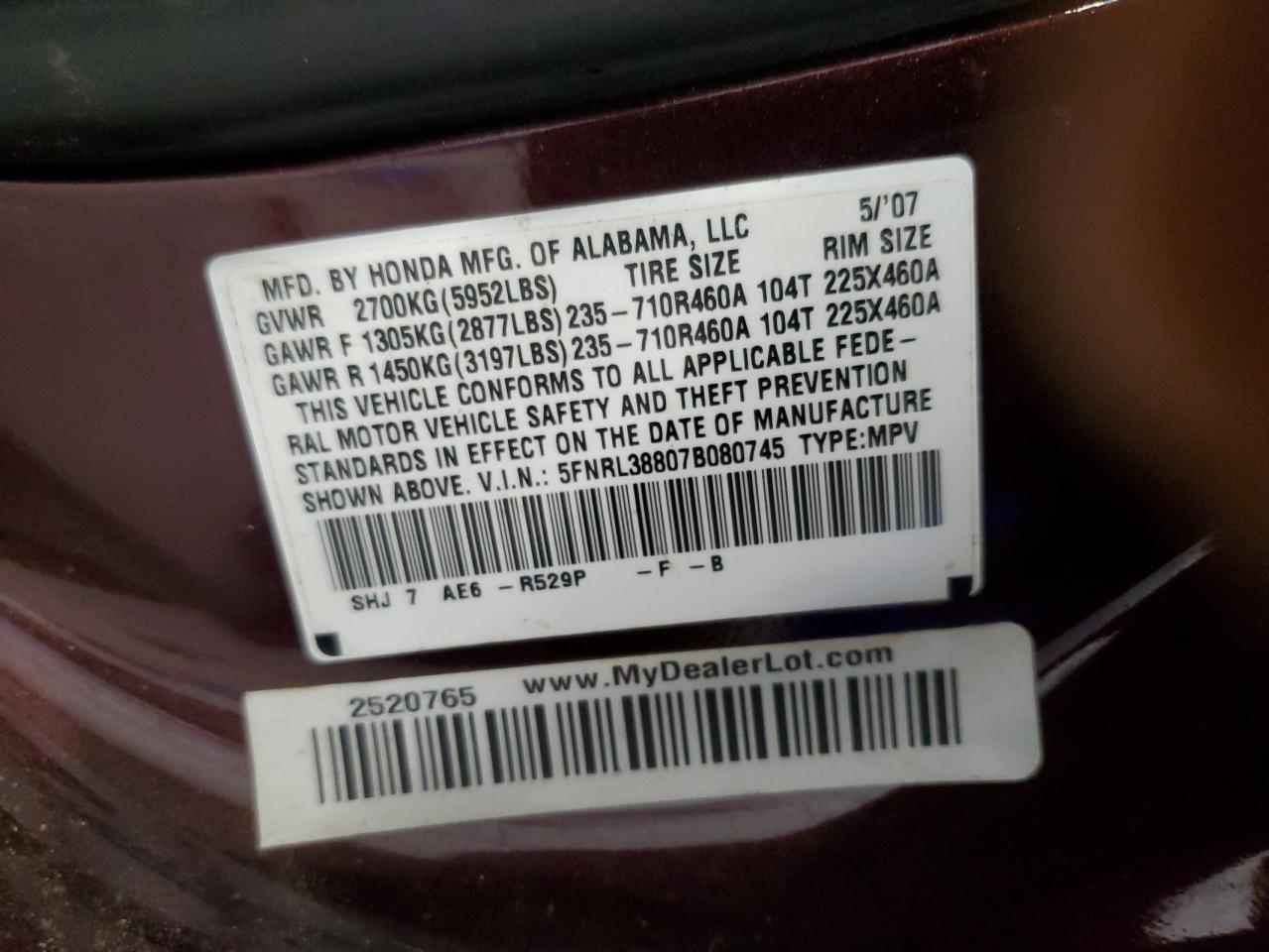 2007 Honda Odyssey - Image 14
