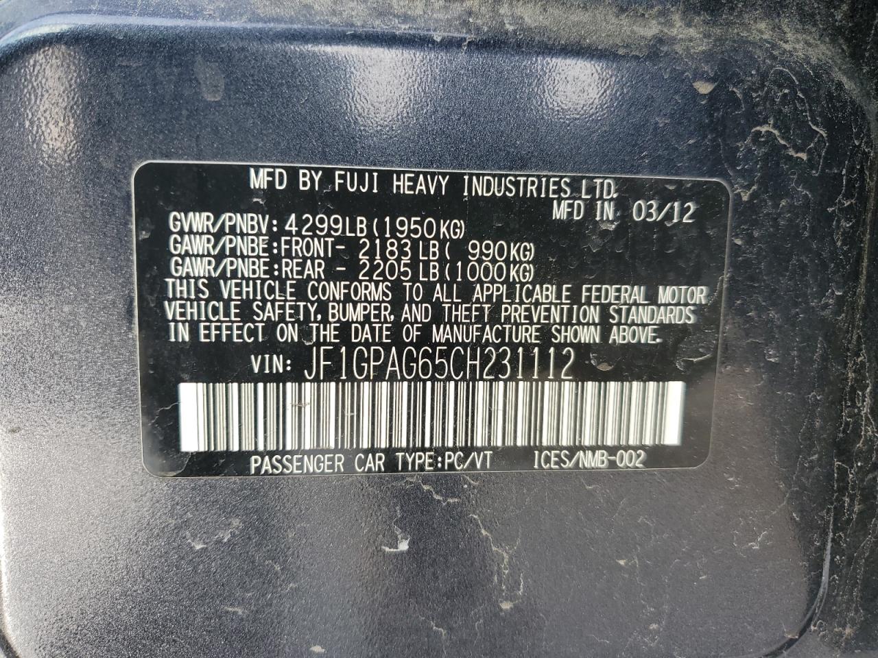 2012 Subaru Impreza - Image 13