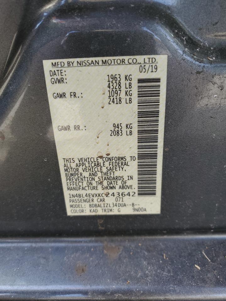 1N4BL4EVXKC243642 NISSAN ALTIMA 2019
