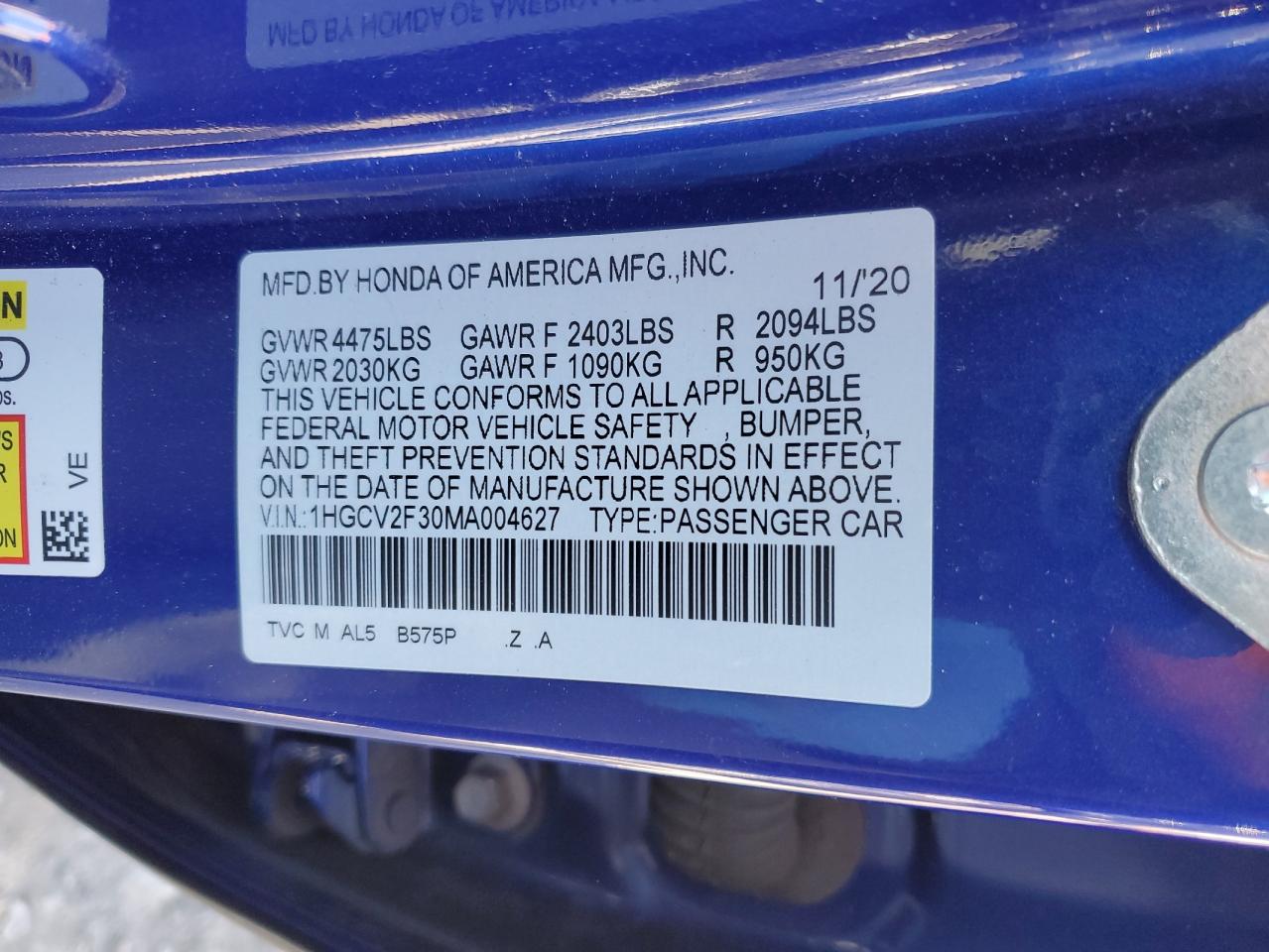 2021 Honda Accord - Image 13