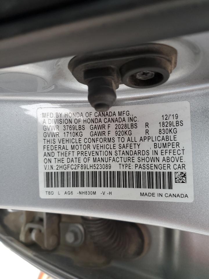 2HGFC2F89LH523089 HONDA CIVIC 2020