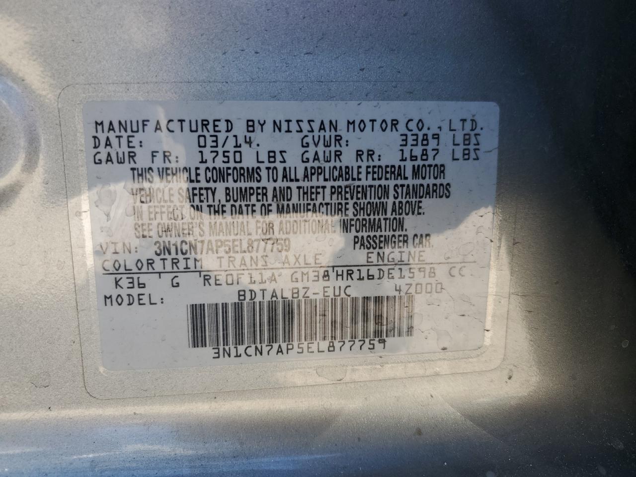 2014 Nissan Versa - Image 12