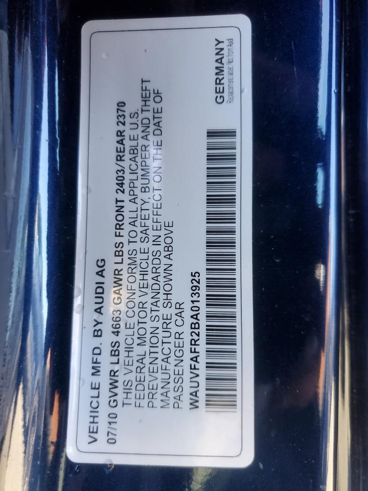 wauvfafr2ba013925 WAUVFAFR2BA013925 2011 Audi A5 Prestige