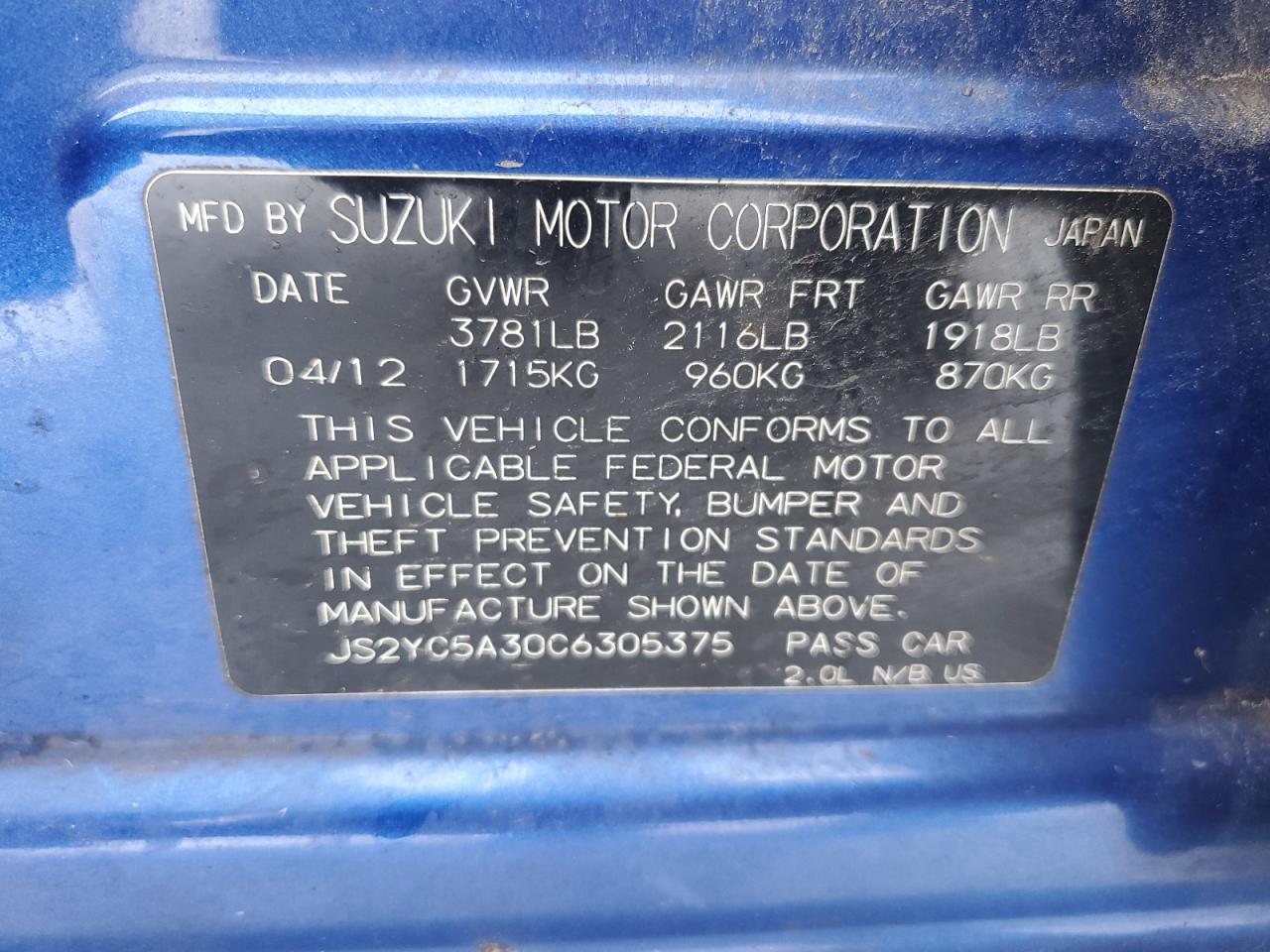 2012 Suzuki SX4 - Image 12