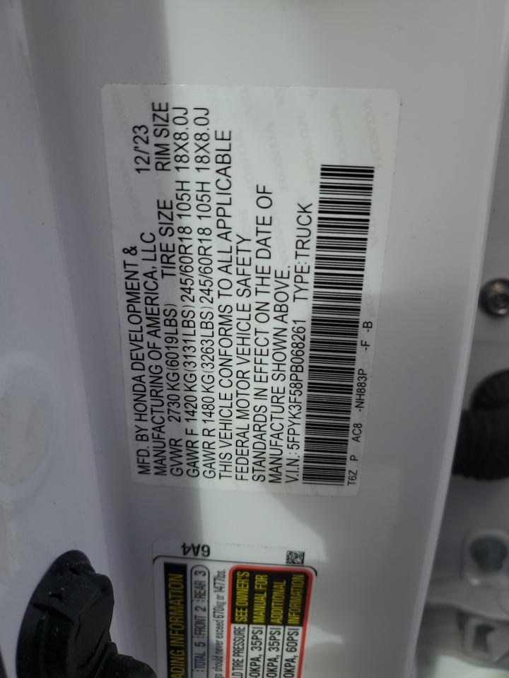 5FPYK3F58PB068261 HONDA RIDGELINE 2023