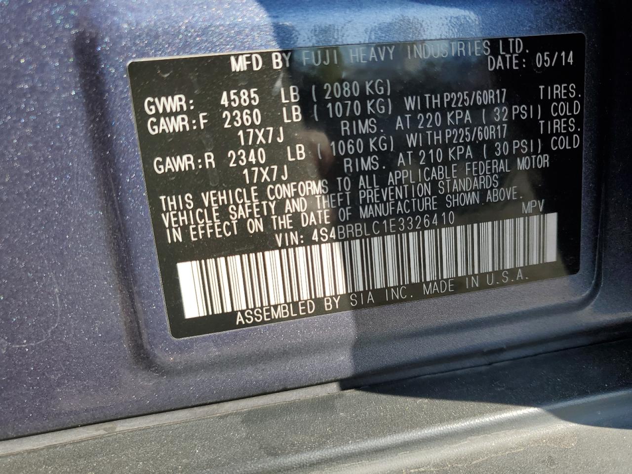 2014 Subaru Outback - Image 14