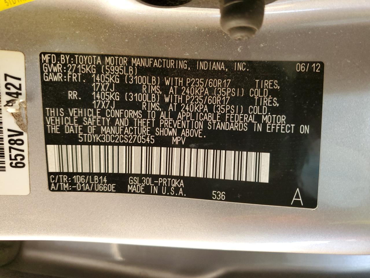 2012 Toyota Sienna - Image 13