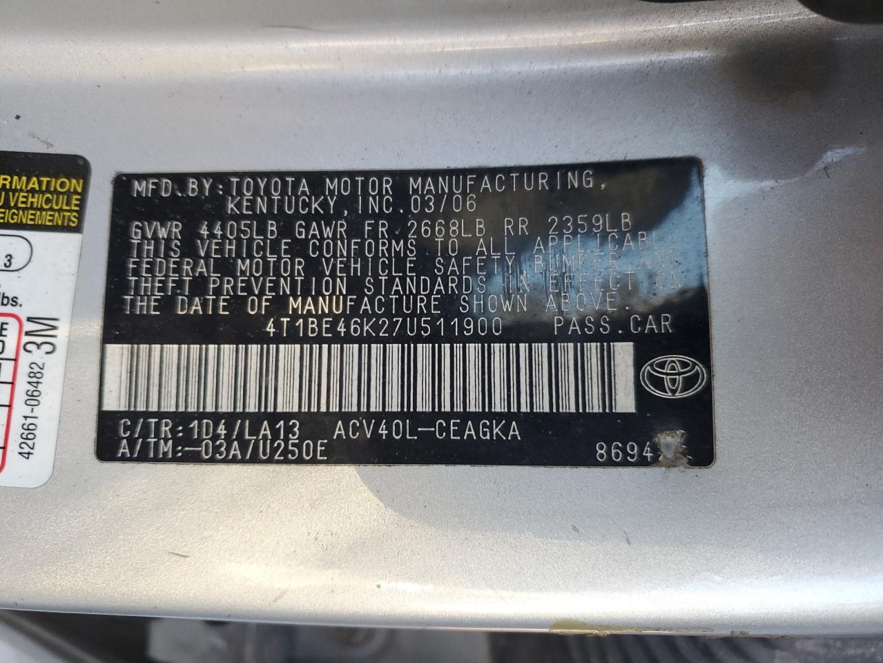 2007 Toyota Camry - Image 12