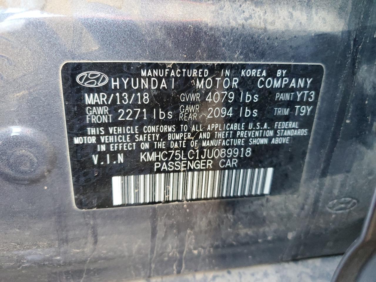 2018 Hyundai Ioniq Sel VIN: KMHC75LC1JU089918 Lot: 45551965