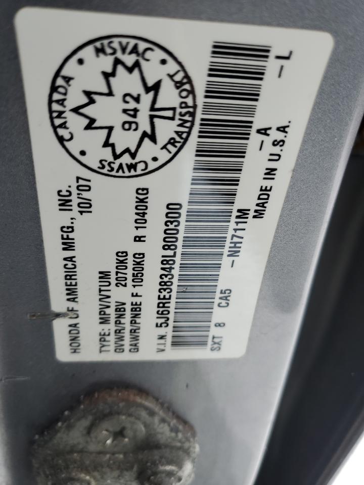 2008 Honda Cr-V Lx VIN: 5J6RE38348L800300 Lot: 44047515