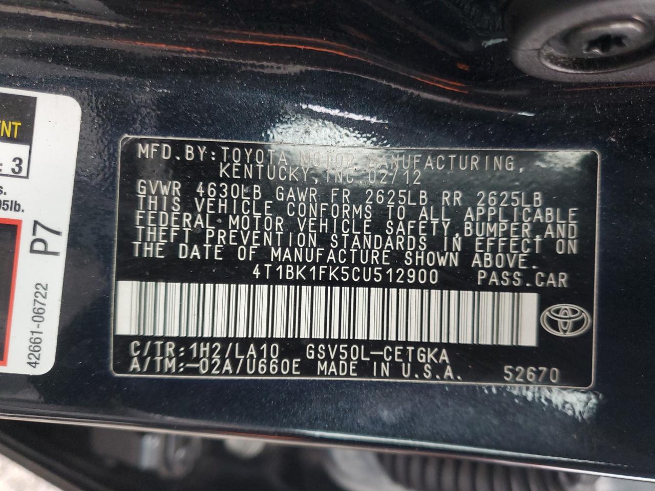 2012 Toyota Camry - Image 12