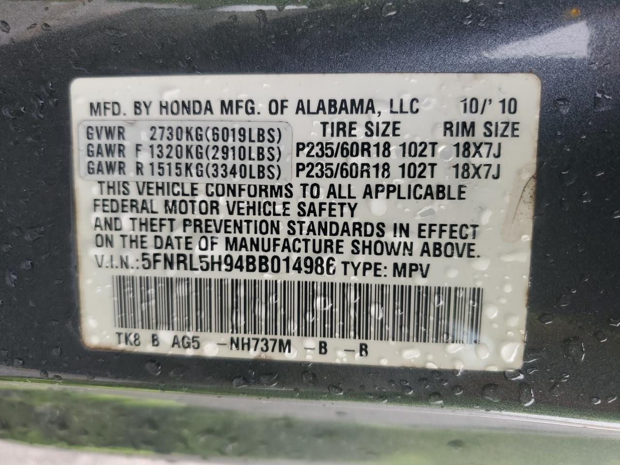 2011 Honda Odyssey - Image 13