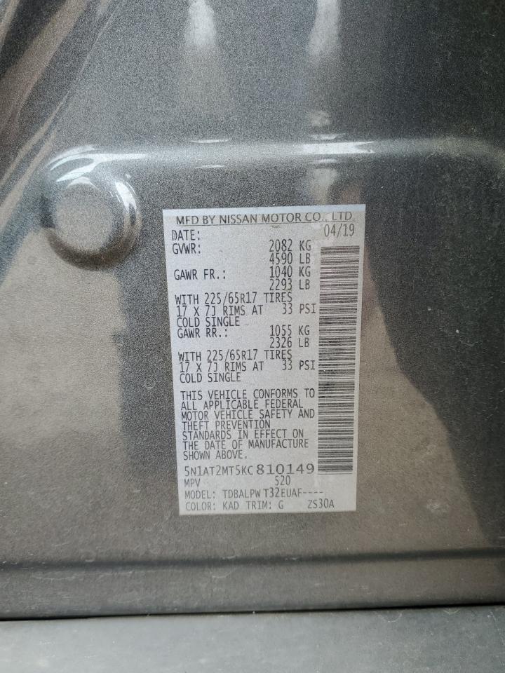 5N1AT2MT5KC810149 NISSAN ROGUE 2019