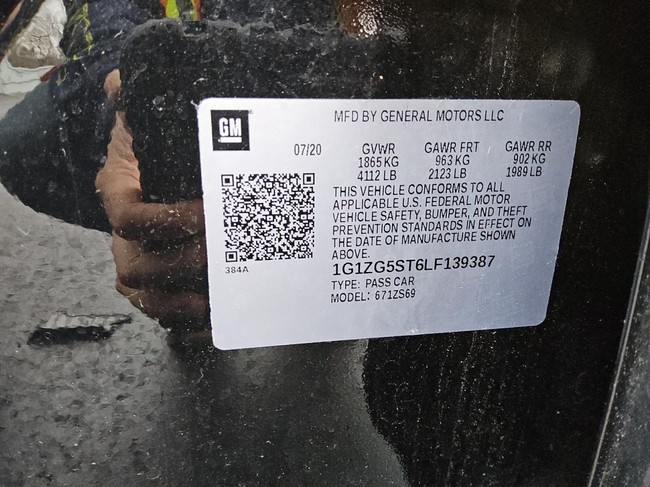 1G1ZG5ST6LF139387 CHEVROLET MALIBU 2020