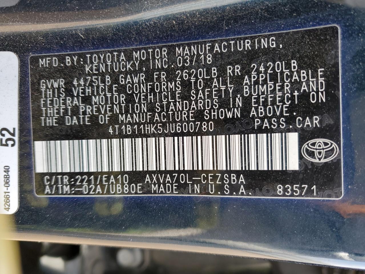 2018 Toyota Camry - Image 12