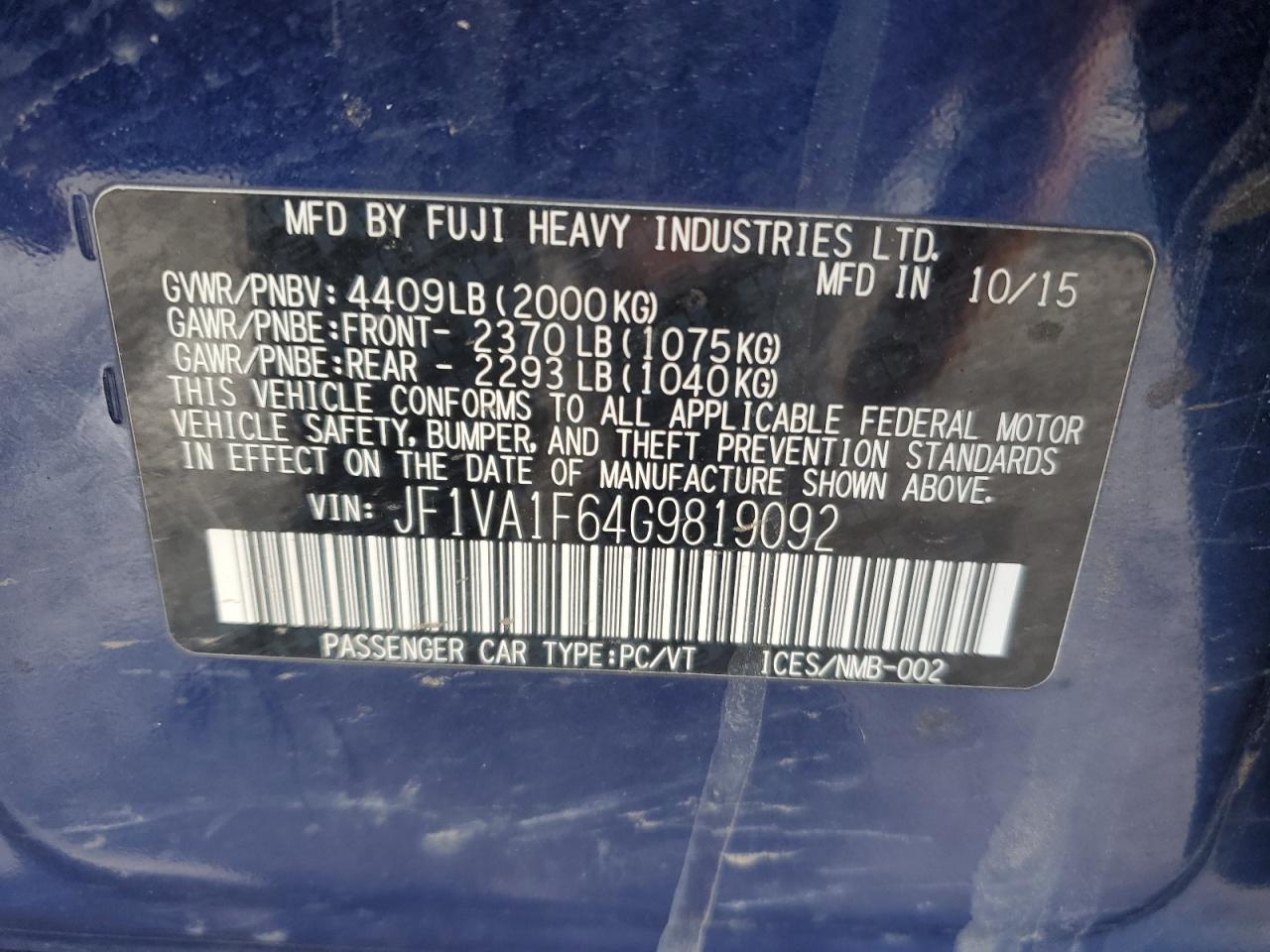 2016 Subaru WRX - Image 13