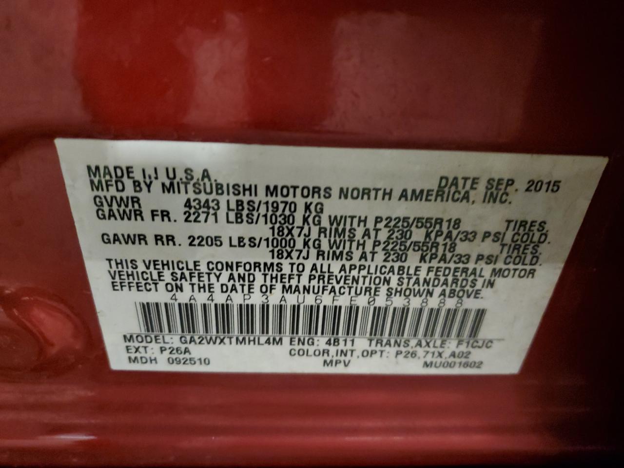 2015 Mitsubishi Outlander - Image 13