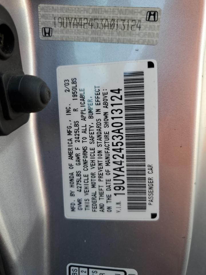 2003 Acura 3.2Cl VIN: 19UYA42453A013124 Lot: 43200765