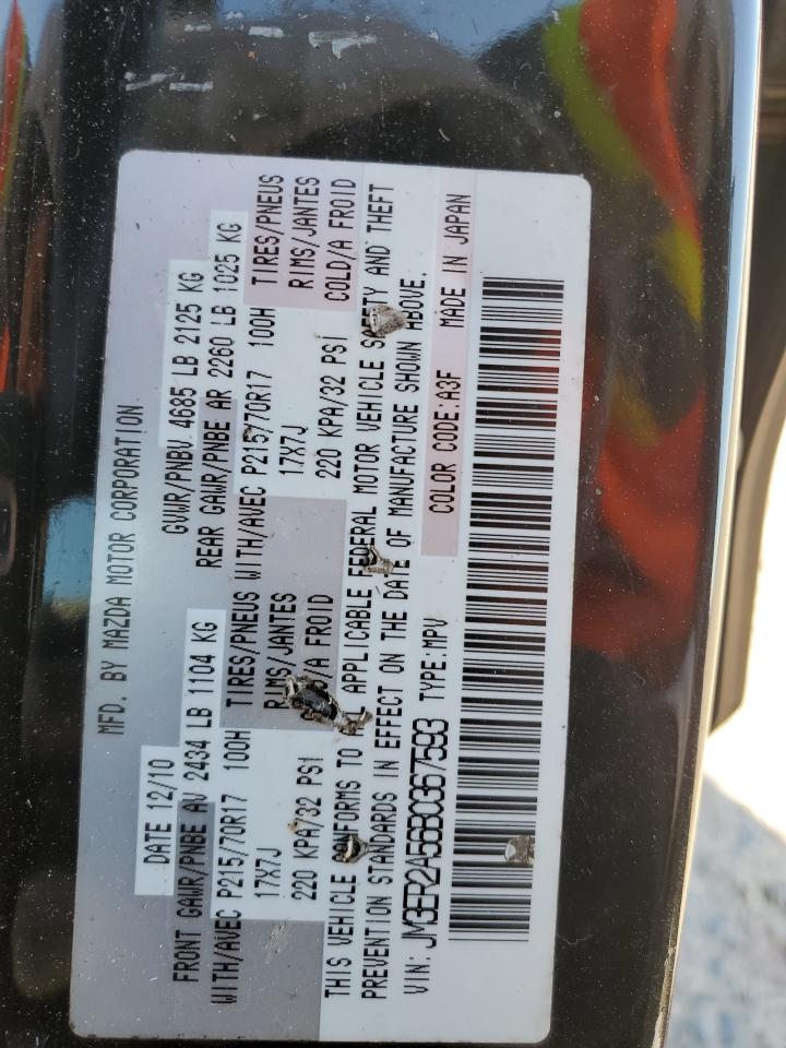 2011 Mazda Cx-7 VIN: JM3ER2A56B0367593 Lot: 46371035