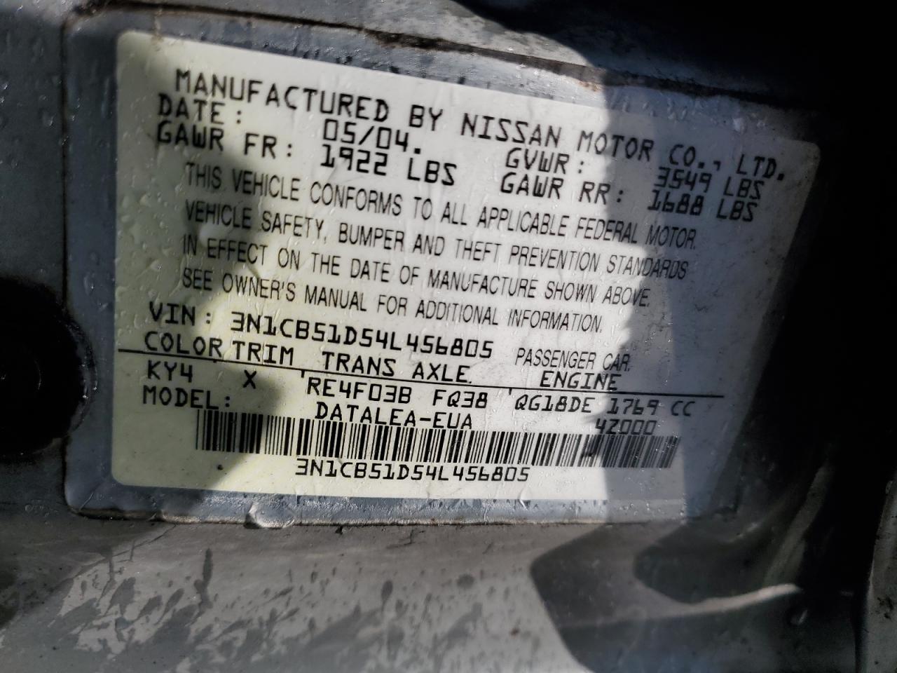 2004 Nissan Sentra - Image 12