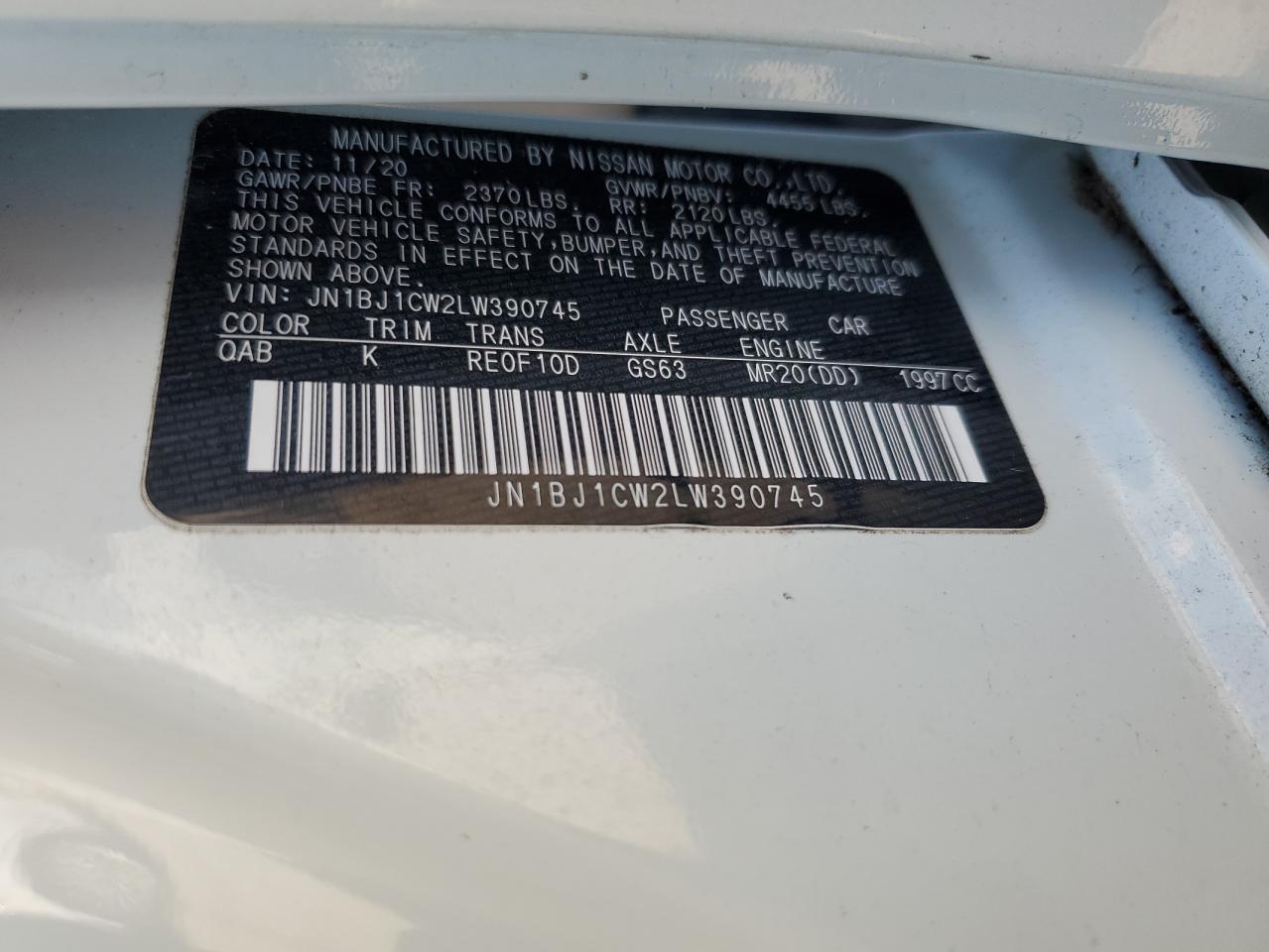 JN1BJ1CW2LW390745 NISSAN ROGUE 2020