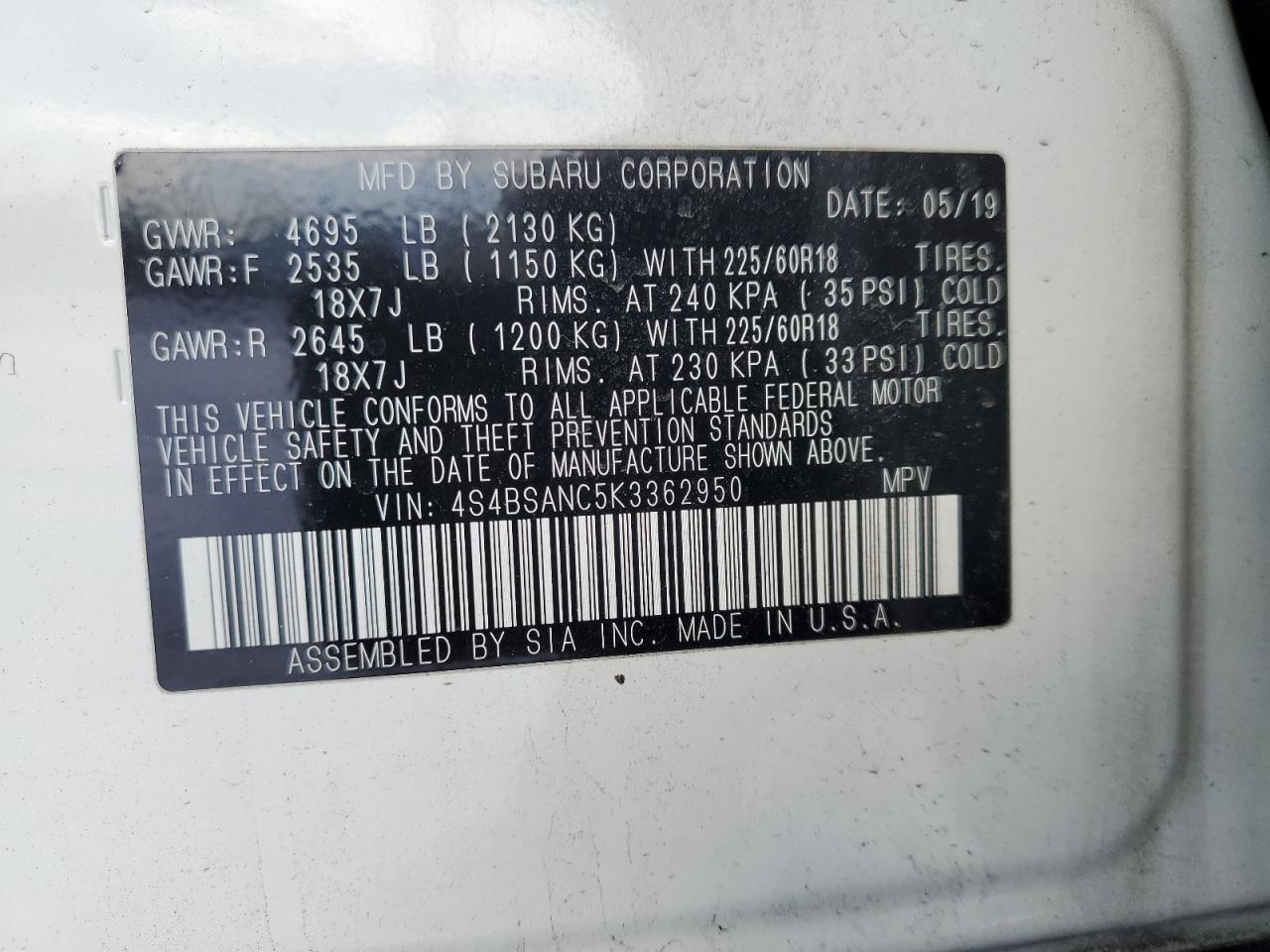 2019 Subaru Outback - Image 14