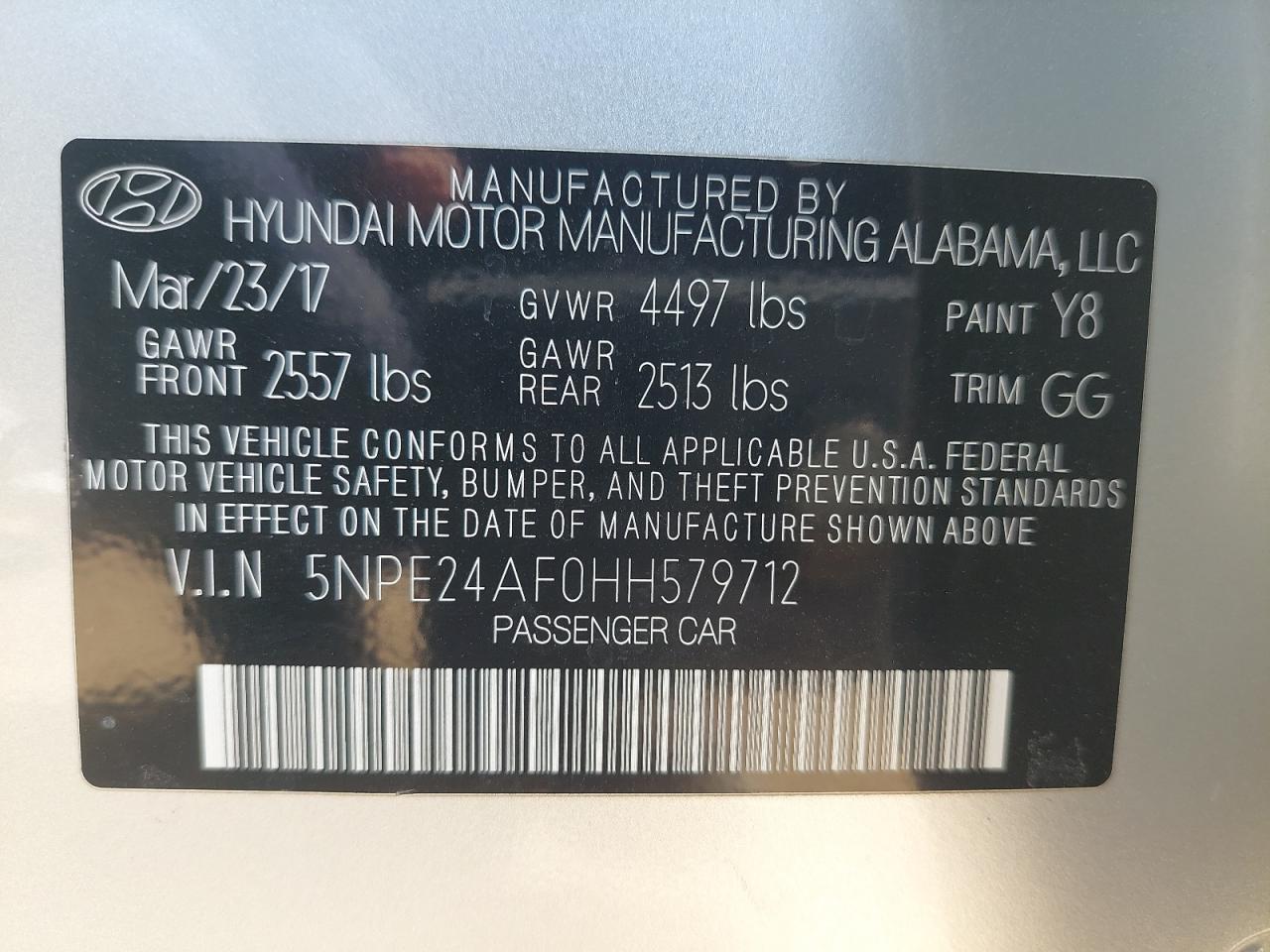 5NPE24AF0HH579712 - 2017 Hyundai Sonata Sport - #43901505