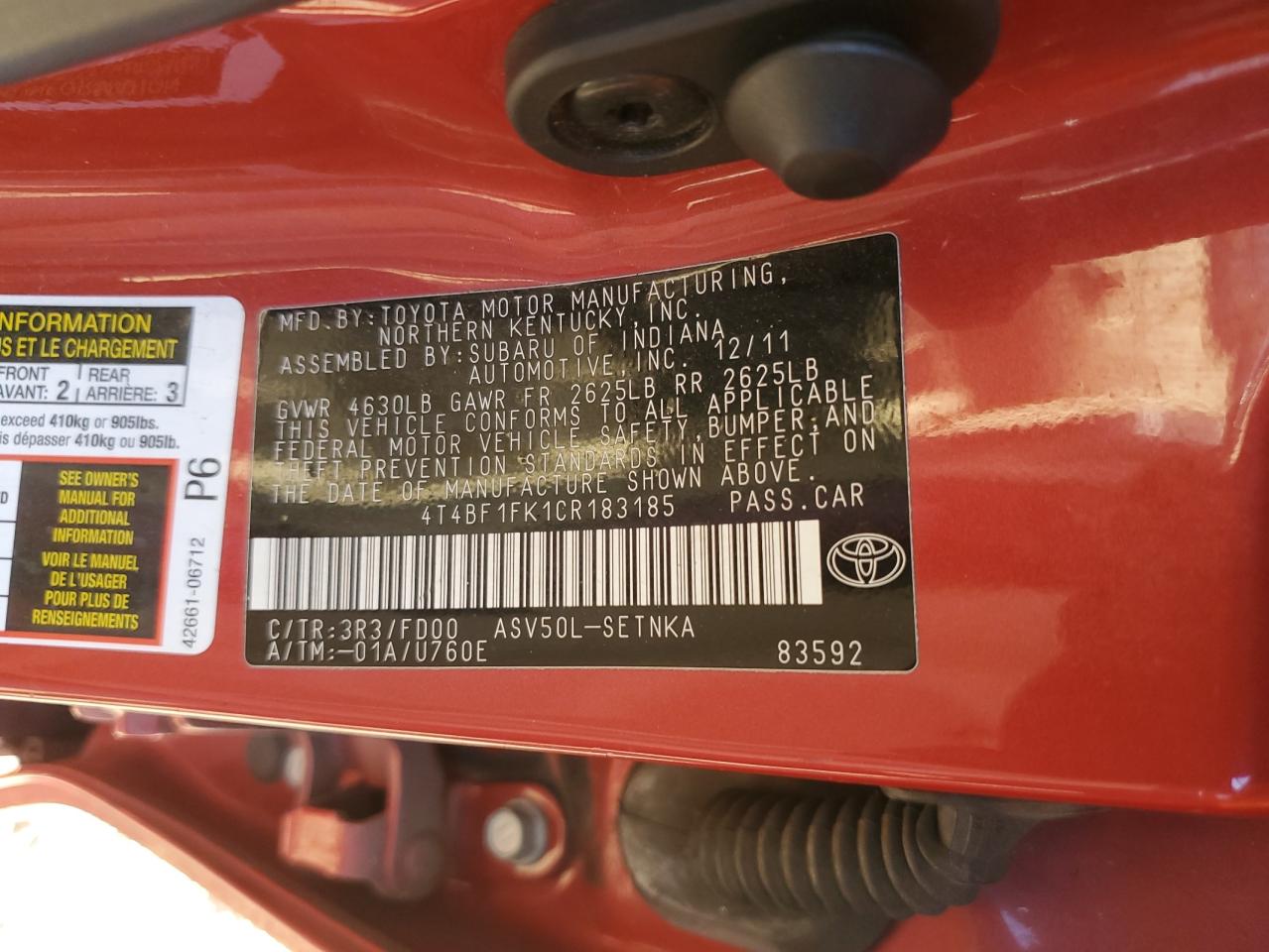 2012 Toyota Camry - Image 12