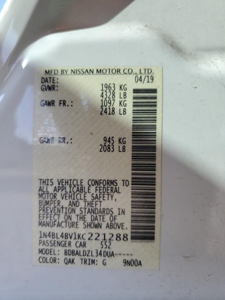 1N4BL4BV1KC221288 NISSAN ALTIMA 2019