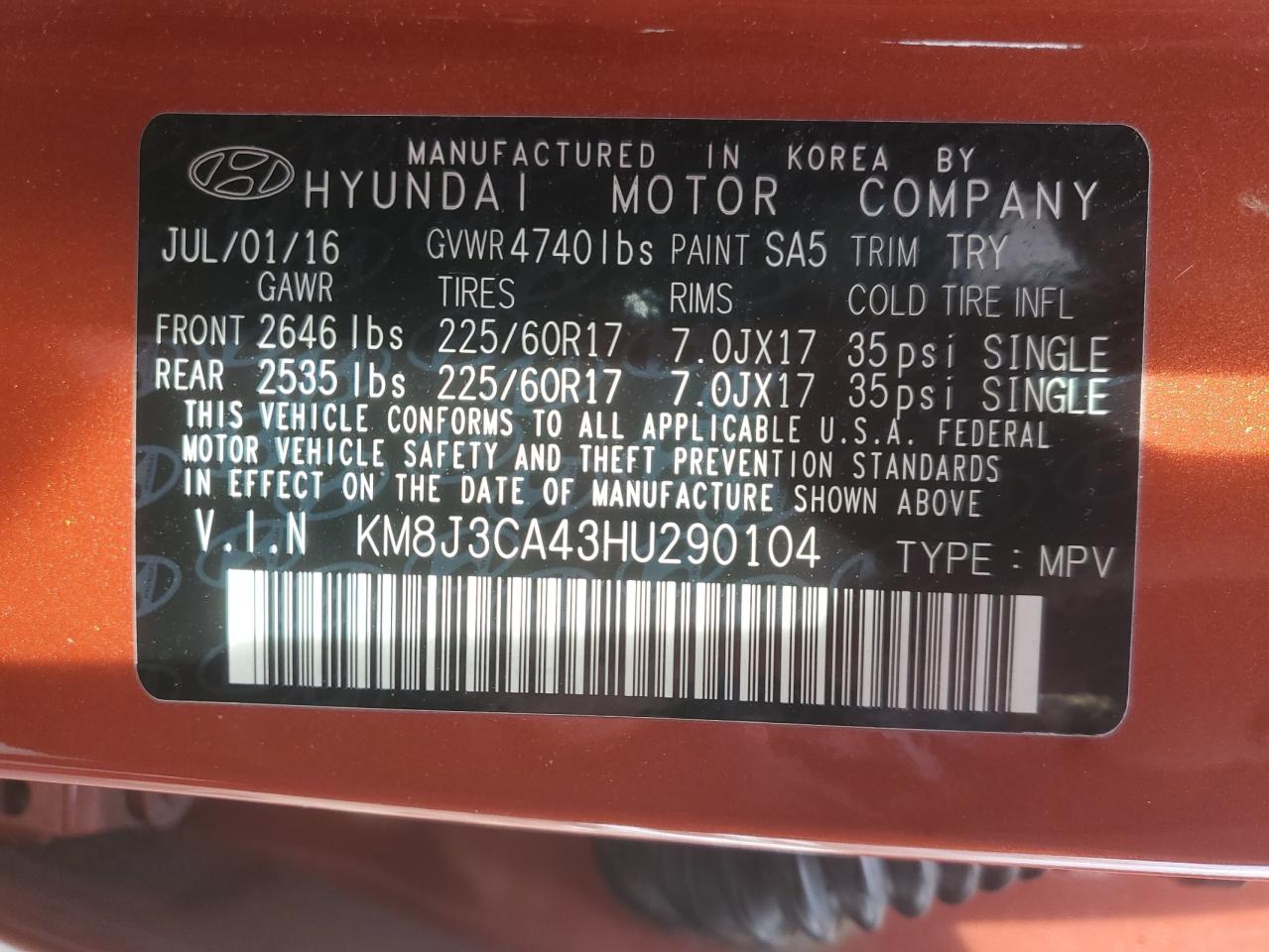 2017 Hyundai Tucson - Image 16