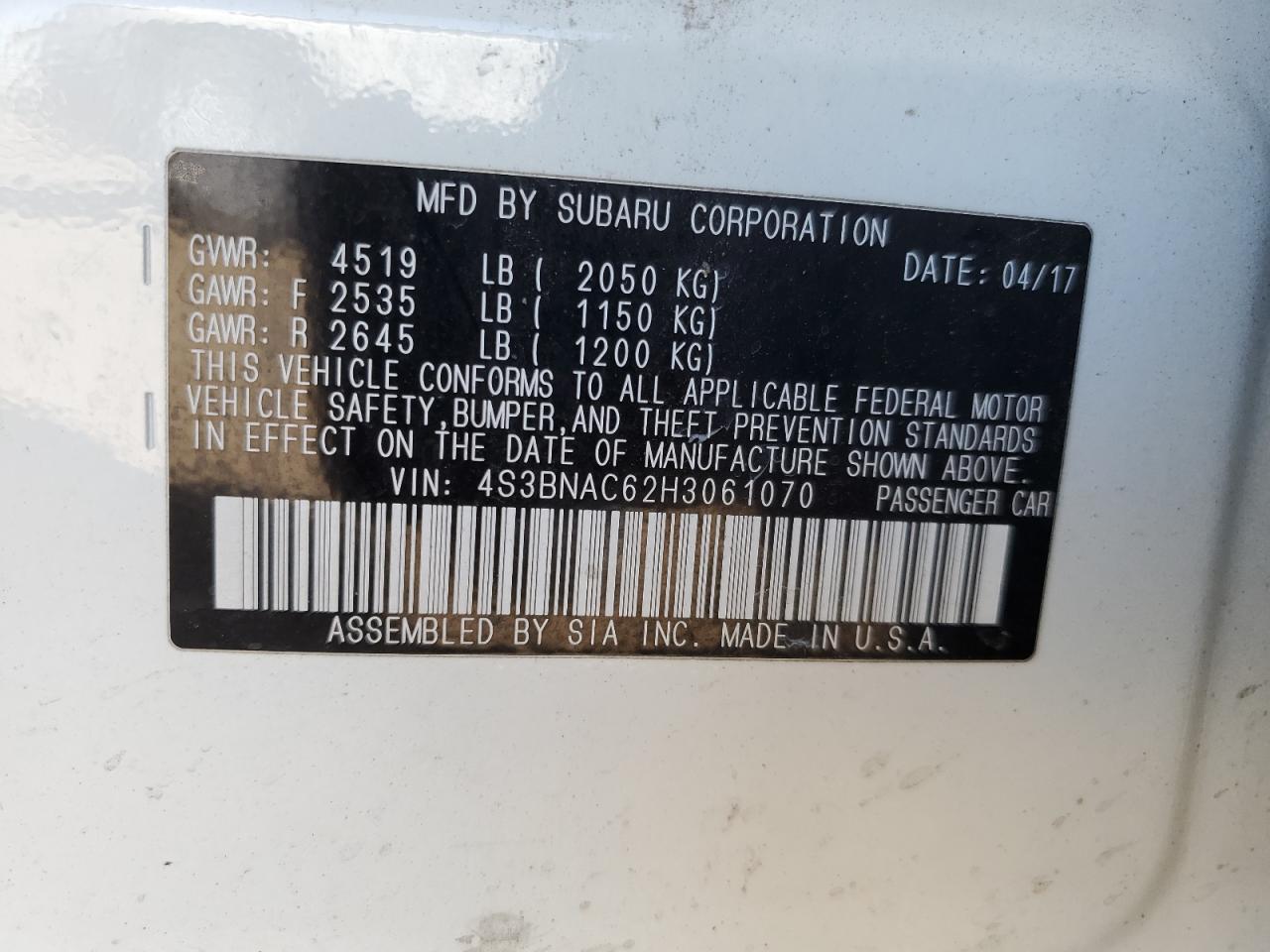 2017 Subaru Legacy - Image 12