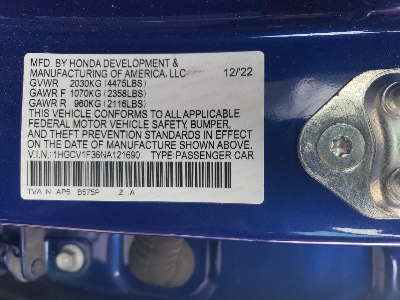 2022 Honda Accord - Image 14