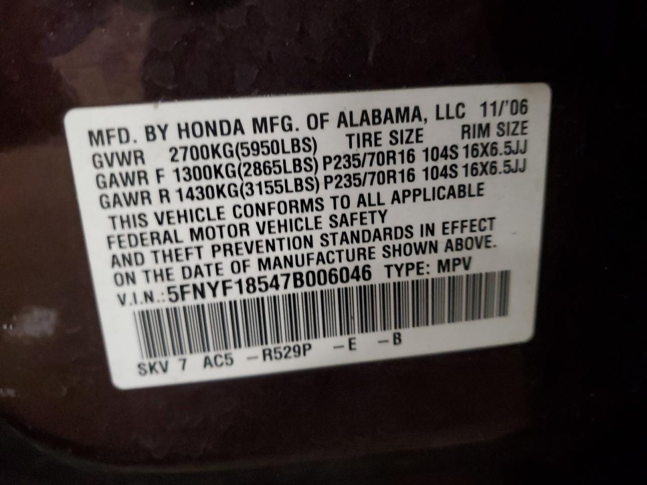 2007 Honda Pilot - Image 13