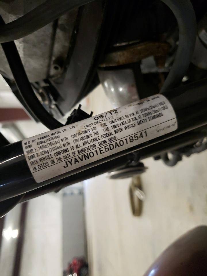 2013 Yamaha Xvs950 A VIN: JYAVN01E5DA018541 Lot: 45315465